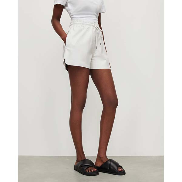 Allsaints Australia Womens Shana Leather Shorts White AU17-720